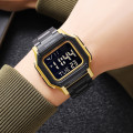 Чоловічий спортивний годинник Skmei 2264BKGDBK Black-Gold-Black з електронним циферблатом та підсвічуванням