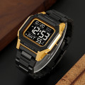 Чоловічий спортивний годинник Skmei 2264BKGDBK Black-Gold-Black з електронним циферблатом та підсвічуванням