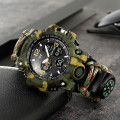 Чоловічий тактичний годинник Skmei 1155BNCMGN Camo Green зі стрілково-електронним циферблатом
