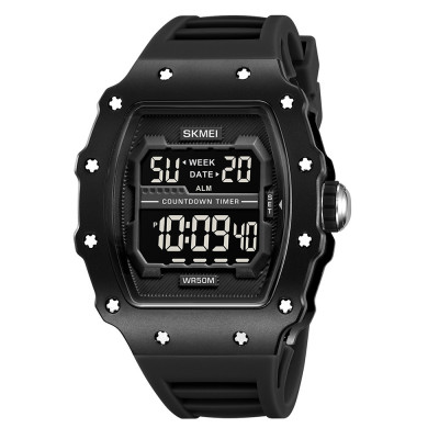 Чоловічий годинник Skmei 2296MTBKBK Matte Black спортивний з електронним циферблатом та підсвічуванням