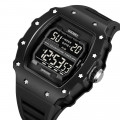 Чоловічий годинник Skmei 2296MTBKBK Matte Black спортивний з електронним циферблатом та підсвічуванням