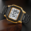Чоловічий спортивний годинник Skmei 2264BKGDWT Black-Gold-White з подвійним часом та підсвічуванням