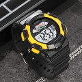 Чоловічий спортивний годинник Skmei 2153BKYL Black-Yellow з електронним циферблатом та підсвічуванням