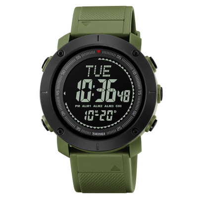 Чоловічий тактичний годинник Skmei 2095AG Army Green з компасом та вологозахистом 5 ATM