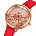 Жіночий годинник Skmei 2268MTRD Matte Red у класичному стилі з червоним шкіряним ремінцем