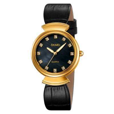 Жіночий годинник Skmei 2165GDBKBK Gold-Black-Black у класичному стилі з люмінесцентним підсвічуванням