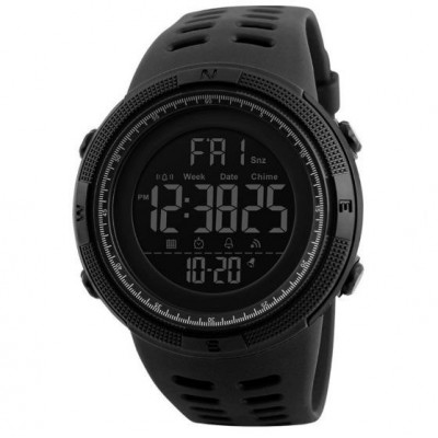 Чоловічий спортивний годинник Skmei 1251 All Black з електронним циферблатом та водозахистом 5 ATM
