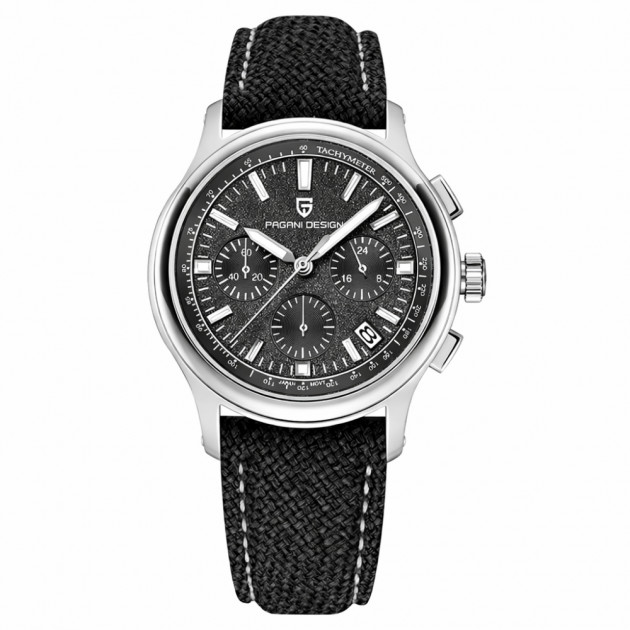 Чоловічий годинник Pagani Design PD-1781 Black-Silver-Black з сапфіровим склом та хронографом