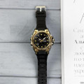 Чоловічий спортивний годинник Sanda 739 Black-Gold з комбінованим циферблатом та підсвічуванням