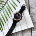 Чоловічий спортивний годинник Sanda 6012 Black-Cuprum з комбінованим циферблатом та захистом 5 ATM