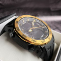 Чоловічий спортивний годинник Sanda 6029 Black-Gold з комбінованим циферблатом та захистом 5 ATM