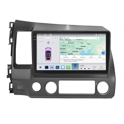 Штатная магнитола Lesko для Honda Civic VIII 2005-2009 экран 10" 4/64 QLED CarPlay 4G Wi-Fi GPS 360 Prime