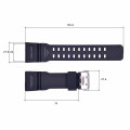 Ремінець для годинника Skmei 1283/1277/1384BK Black, чорний каучуковий браслет 25.5 см