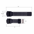 Ремінець для годинника Skmei 1688BK Black чорний каучуковий, довжина 27.5 см (SKU 1051-0515)
