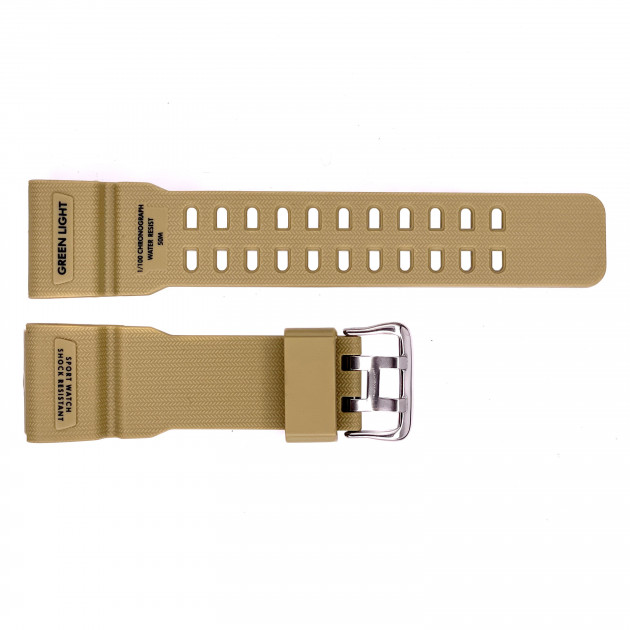 Ремінець для годинника Skmei 1283/1277/1384KH Khaki каучуковий, довжина 25.5 см (1051-0529)