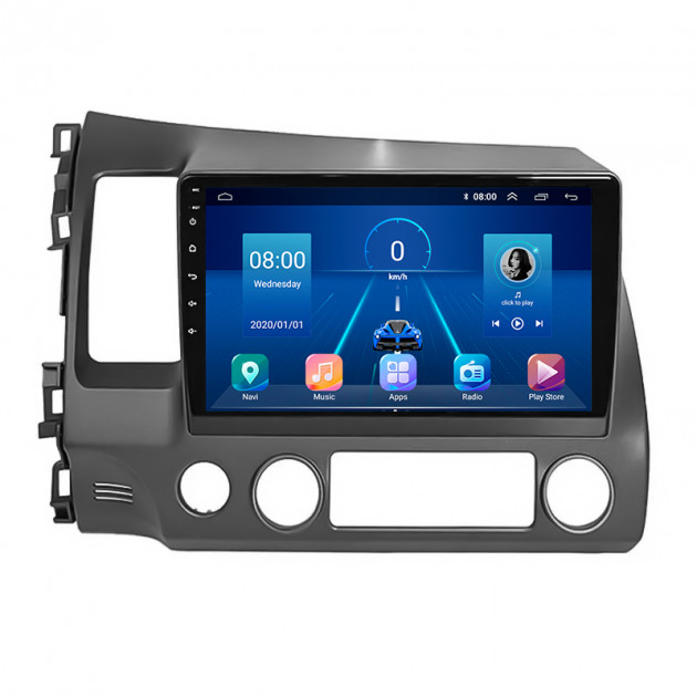 Штатная магнитола Lesko для Honda Civic VIII 2005-2009 экран 10" 4/64Gb 4G Wi-Fi GPS Top