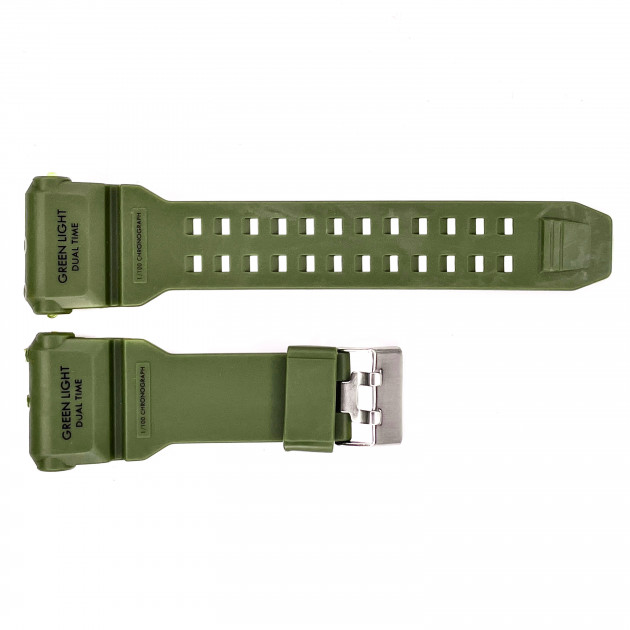 Ремінець для годинника Skmei 1520AG Army Green, каучуковий браслет 26.5 см для Skmei 1520