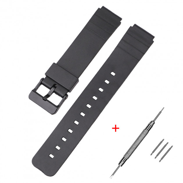 Ремінець для годинника Casio MQ-24 All Black чорний поліуретановий (SKU 1051-0886)