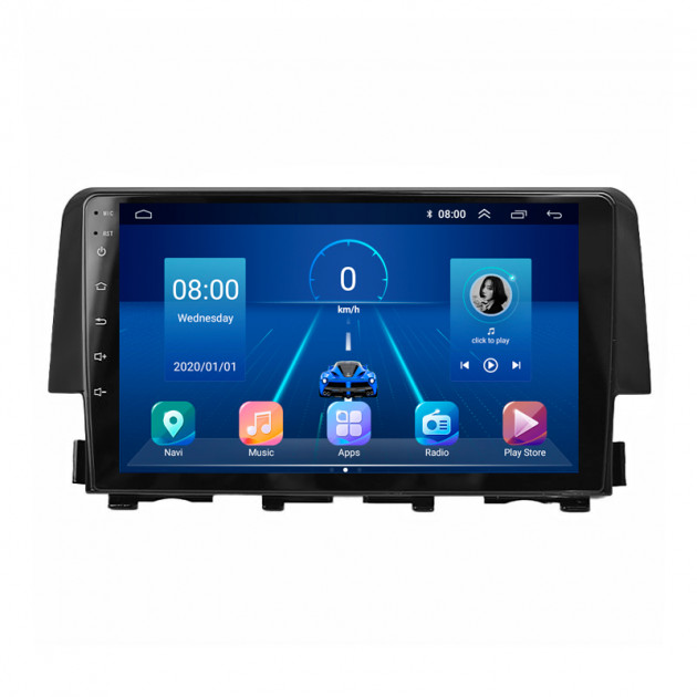 Штатная магнитола Lesko для Honda Civic X 2015-2021 экран 9" 4/64Gb 4G Wi-Fi GPS Top