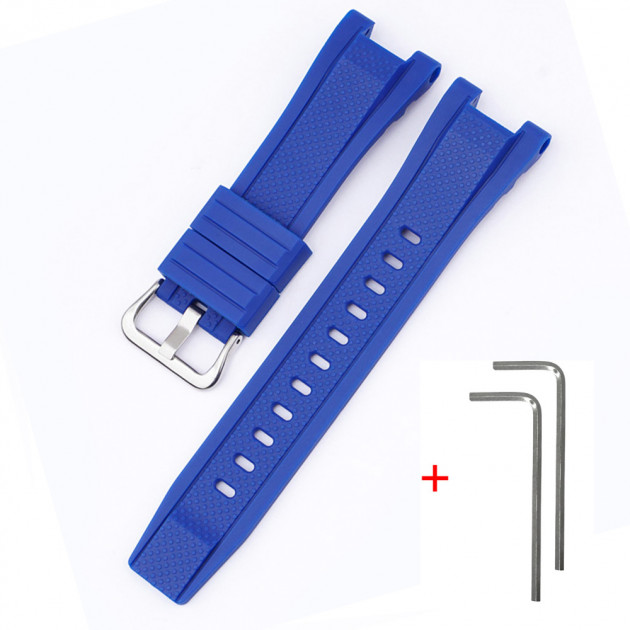 Ремінець для Casio G-Shock GST-W300 Blue SI полімерний синій (1051-0938)