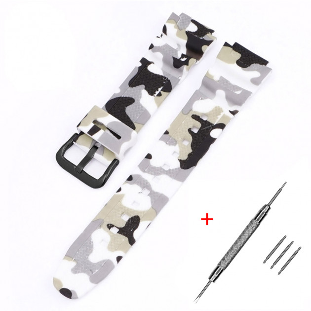 Ремінець для Casio G-Shock AQ-S800/AE-1200 Camo White BK полімерний білий камуфляж
