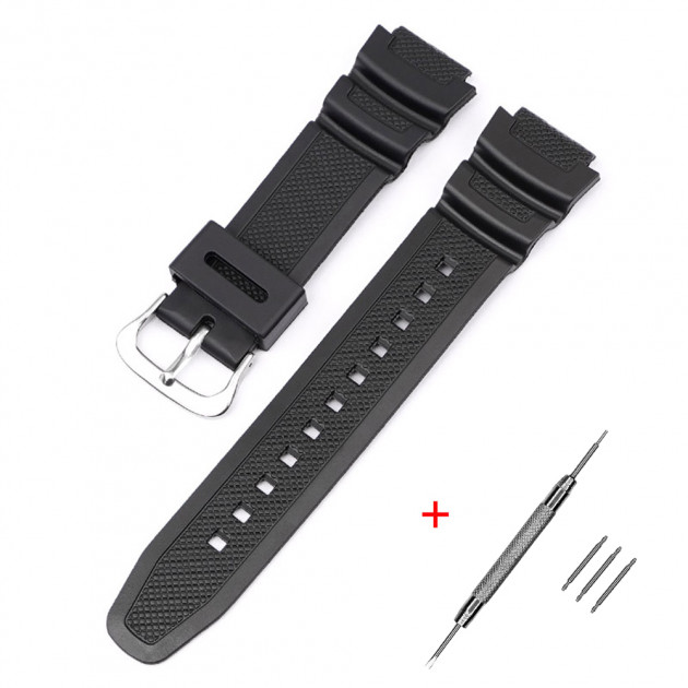 Ремінець Casio accessories для AE-1000W Pro Black SI полімерний чорний 21.6 см (1051-1039)