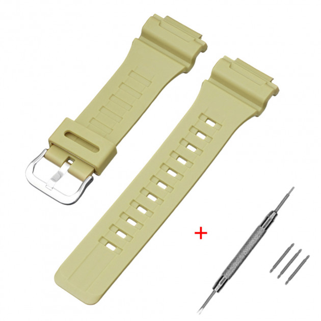 Ремінець Casio accessories для AE-1000W Beige SI бежевий поліуретановий 21.5 см