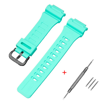 Ремінець для Casio AE-1000W Light Green BK світло-зелений поліуретановий (1051-1036)