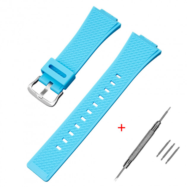 Ремінець Casio accessories для Casio G-Shock GA-100/110 Light Blue SI блакитний полімерний