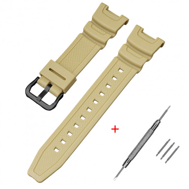 Ремінець для годинника Casio SGW-100 Beige BK бежевий полімерний 20.6 см
