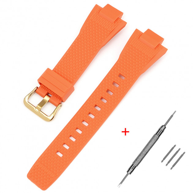 Ремінець для Casio G-Shock GST-B400 Orange GD полімерний помаранчевий (1051-1142)