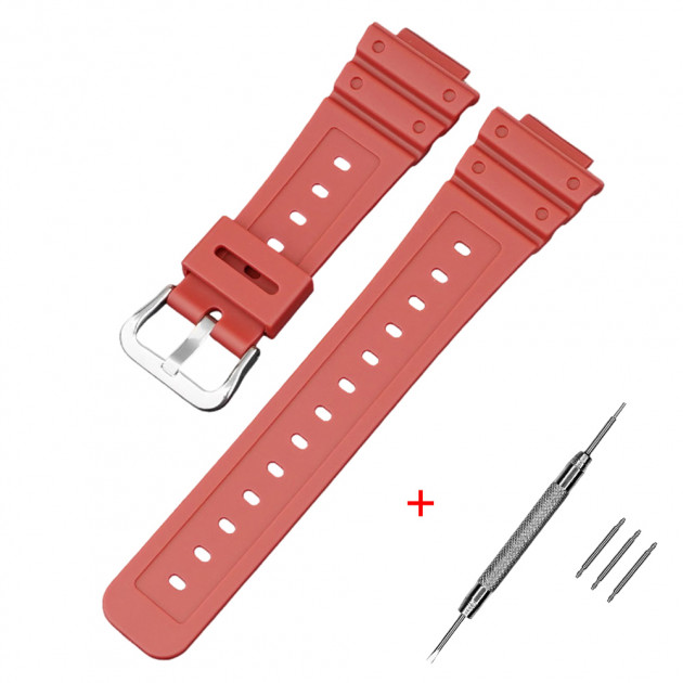 Ремінець для годинника Casio G-Shock GA-2100/2110 Red SI полімерний червоний