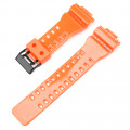 Ремінець для Casio G-Shock GA-100/110/120 Orange-Glossy BK Помаранчевий Полімерний