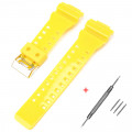 Ремінець для годинника Casio G-Shock GA-100/110/120 Yellow-Glossy GD жовтий полімерний