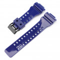 Ремінець для Casio G-Shock GA-100/110/120 Dark Blue-Glossy BK, темно-синій полімерний браслет