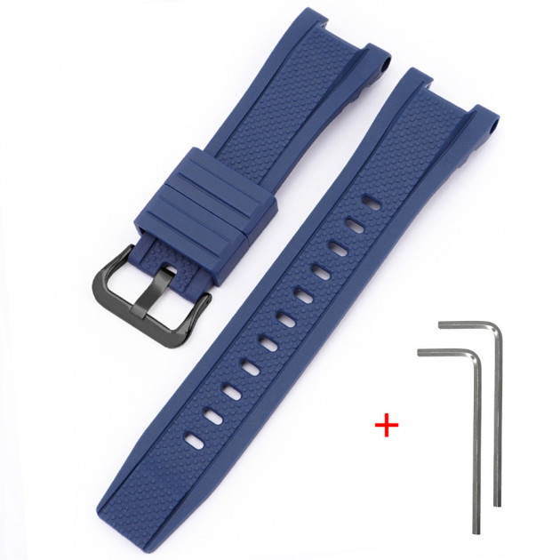 Ремінець для Casio G-Shock GST-W300 Dark Blue BK темно-синій полімерний (1051-0954)