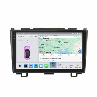Штатная магнитола Lesko для Honda CR-V III 2006-2009 экран 9" 4/64 QLED CarPlay 4G Wi-Fi GPS 360 Prime