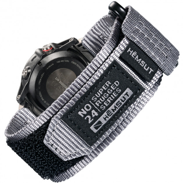 Ремінець Hemsut HS121 Super Strong Nylon Garmin Grey 22 mm нейлоновий сірий