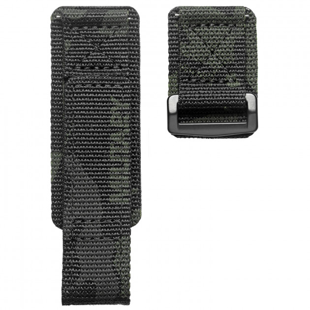 Ремінець Hemsut HS131 Military Nylon Velcro Camo Black 20 mm нейлоновий на липучці