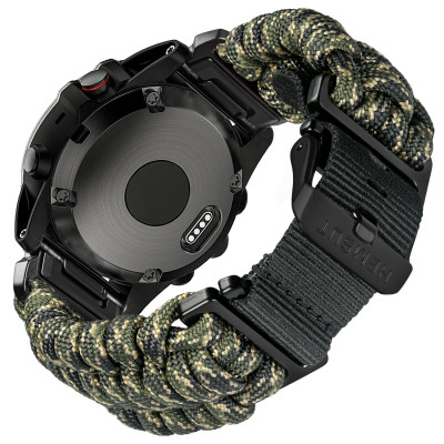 Ремінець Hemsut HGA145 Rugged Paracord Garmin Army Green 22 mm з паракорду