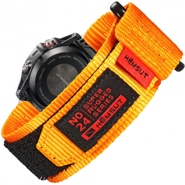 Ремінець Hemsut HS121 Super Strong Nylon Garmin Orange 20 mm помаранчевий нейлоновий