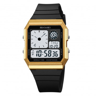 Наручний годинник Skmei 2347BKGD Gold-Black електронний з будильником та хронографом