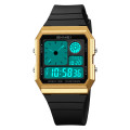 Наручний годинник Skmei 2347BKGD Gold-Black електронний з будильником та хронографом