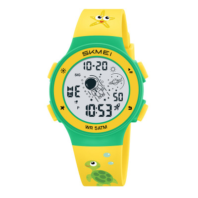 Наручний годинник Skmei 2267ST Turtle Yellow-Green — електронний спортивний годинник 5 ATM