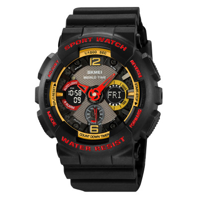 Чоловічий спортивний годинник Skmei 2118BKRD Black-Red з комбінованим циферблатом та підсвічуванням