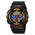 Чоловічий спортивний годинник Skmei 2118BKRD Black-Red з комбінованим циферблатом та підсвічуванням