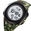 Чоловічий спортивний годинник Skmei 2166CMGN Army Green Camouflage з компасом та крокоміром