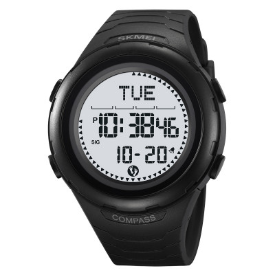 Чоловічий спортивний годинник Skmei 2166BKWT Black-White з компасом та крокоміром