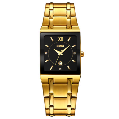 Жіночий годинник Skmei 9263GDBK Gold-Black з кварцовим механізмом та металевим браслетом