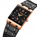 Жіночий наручний годинник Skmei 9263RGBKBK Rose Gold-Black-Black з металевим браслетом та календарем